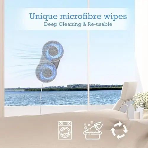 Tosima W2 Window Cleaner Robot – Auto Clean, 3800Pa Suction, Smart Path, Edge Detection, Remote Control