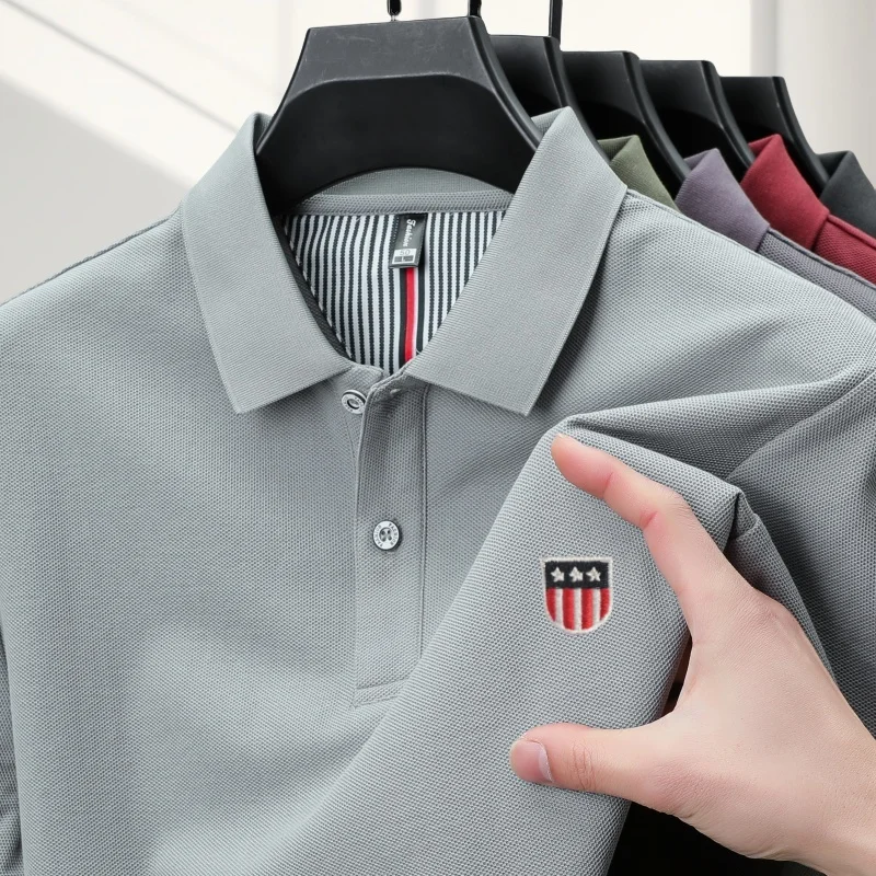 Sommer Neues Designer-Original-Marken-Poloshirt mit Stickerei, Bequemes Kurzarm-Shirt, Modisches, Atmungsaktives Herren-T-Shirt, Bestseller – Detail 13