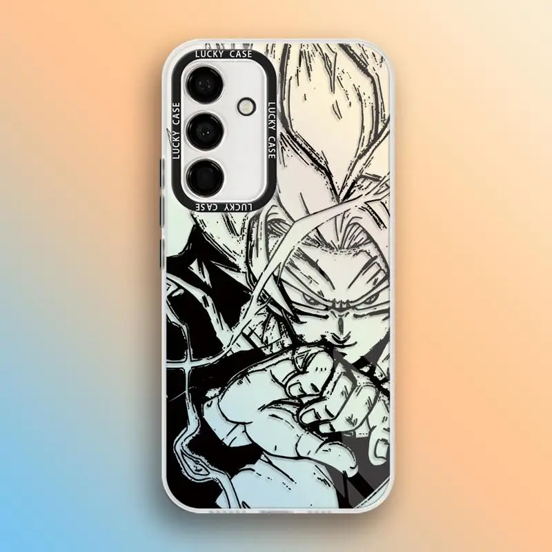 Laser Gradient Phone Case for Samsung Galaxy A55 A54 A53 A15 A13 A14 A72 A34 A35 A24 A50 Holographic G-Goku V-Vegeta Dark Art