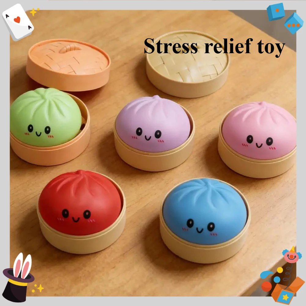 

Красочные антистресс-мячики в форме булочек, многоразовые, с низкой эластичностью, игрушки для снятия стресса, пластиковые мячи, оригинальные подарки для дома