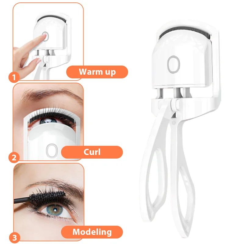 Eyelash Curler Portable Electric Heated Comb Eye Lash Long Lasting Eyelashes Curls Thermal Eyelash Curler Makeup Tools