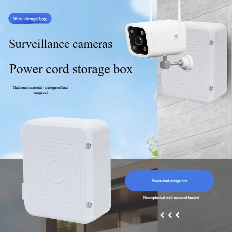 Universal Monitoring Camera Power Cord Storage Box, Concealed Cable Box, Plastic Waterproof Box, Wall Mounted Bracket