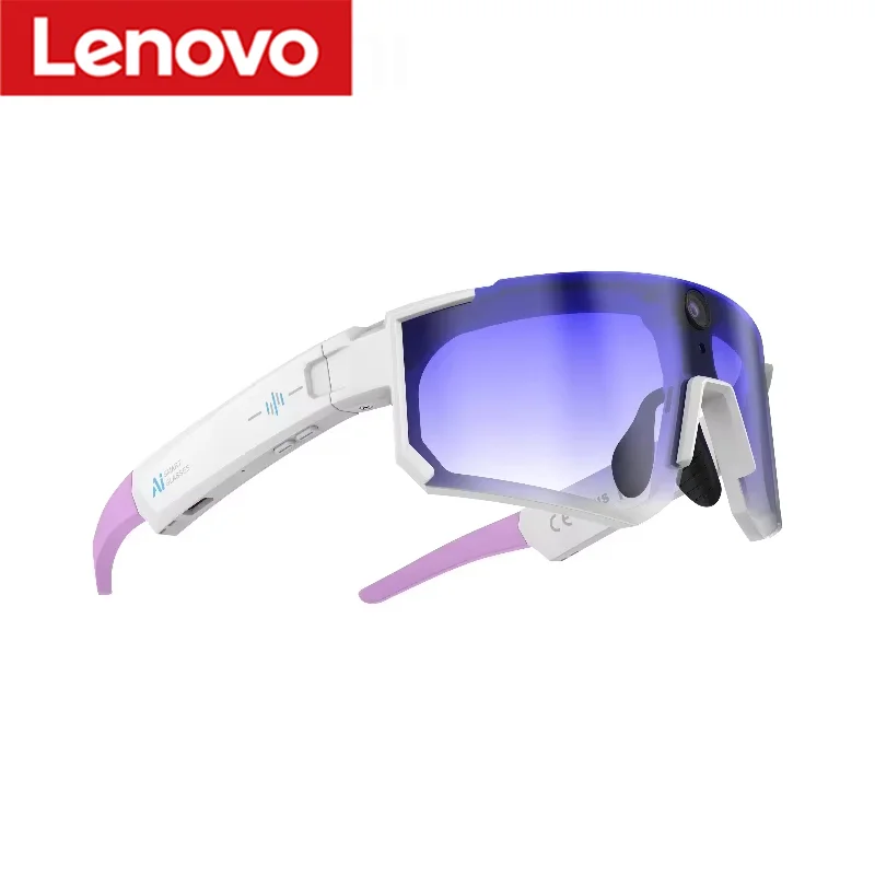 Lenovo 2400W ChatGPT Kamera Foto AI Smart-Brille 1080P Video Anti-Shake Fahrrad-Sportsonnenbrille DualMic 32GB Winddichte Schutzbrille