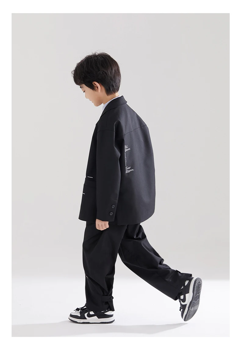 Eleganter Jungen-Hochzeitsanzug mit Blazer und Hose für Kinder, Konzert-Outfit, Kostüm, Coole Kinder-Smokings, Größe 5-14 Jahre – Detail 3