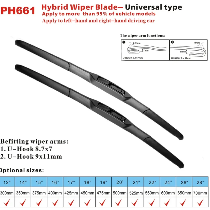 For Hyundai i10 MK2 2013-2018 Car Front Rear Wiper Blades Soft Rubber Windscreen Wipers Auto Windshield 22\