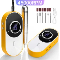 Taladro de uñas de 45000RPM, lima de uñas portátil eléctrica, lijadora de uñas recargable con poco ruido para pulir uñas de Gel, uso doméstico
