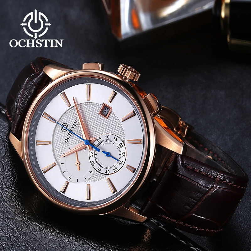 

OCHSTIN Hot Model 2024 Avenger Chronograph Series Trendy Personalized Japanese Multifunction Quartz Movement Men's Quartz Watch