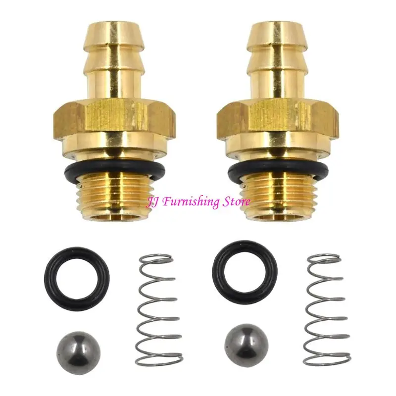 

A9LB 190593GS Pressure Washer Chemic Soap Injector Replacement Brass Barbs Check Valves Ball Spring O Rings Set