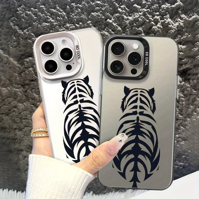 

Tiger stripe pattern phone case for iPhone 17 16 15 14 13 12 11 Pro/ Max/Plus shock-proof rear cover anti-fingerprint