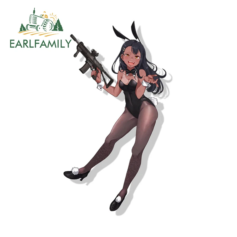 

EARLFAMILY 13cm x 7.3cm Cute Girl Vinyl Sexy Car Stickers Anime Waterproof Bumper Decal Occlusion Scratch Refrigerator Decor