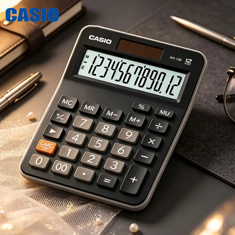CASIO MX-120B/MX12B Business Cashier Calculator - Solar-powered long-lasting power supply - Shop accounting desktop computer