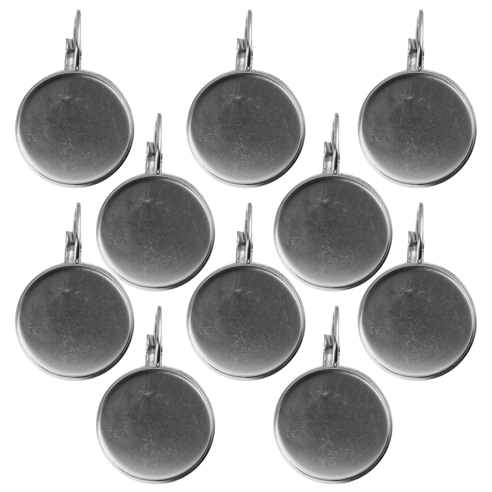 10pcs Ear Hook Tray Stainless Steel Diy Jewelry Making Base For Earrings Blank Findings Craft Supplies Hook Earring Settings