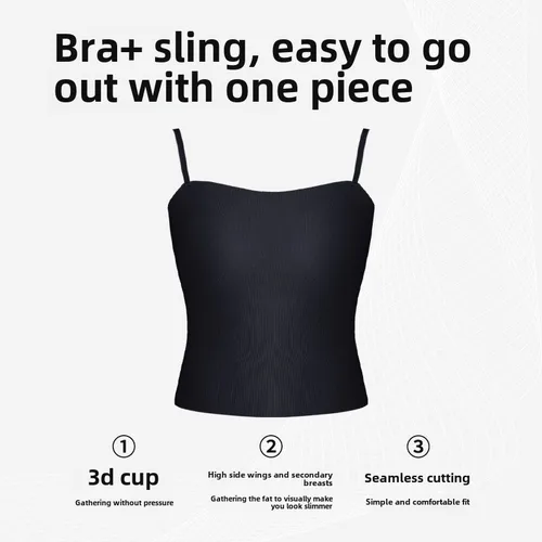 Imagen 2 del producto Camisola de talla grande para mujer, Top con almohadilla para el pecho, parte de atrás bonita, copa completa, ropa interior antiflacidez de talla grande, 40-117kg