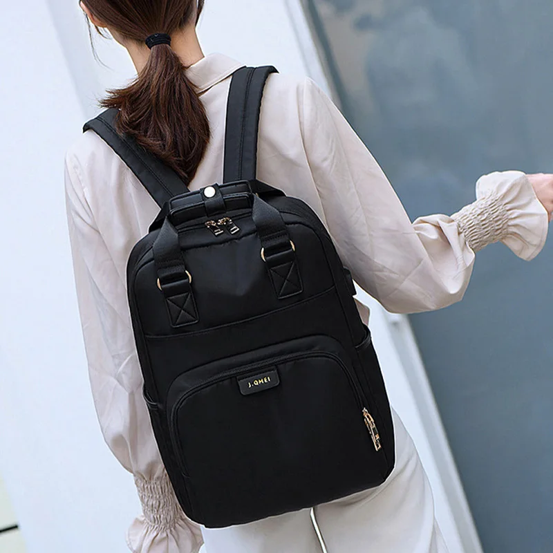 Women backpack large capacity USB backpack fashion waterproof 15.6 inch laptop backpack