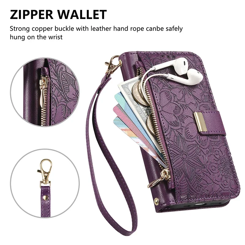 Für Samsung Galaxy S26 S25 Ultra S24 S23 FE S22 Ultra Plus A05 A25 A57 A55 A56 A37 Ledertasche Crossbody Karte Brieftasche Flip-Cover – Detail 10
