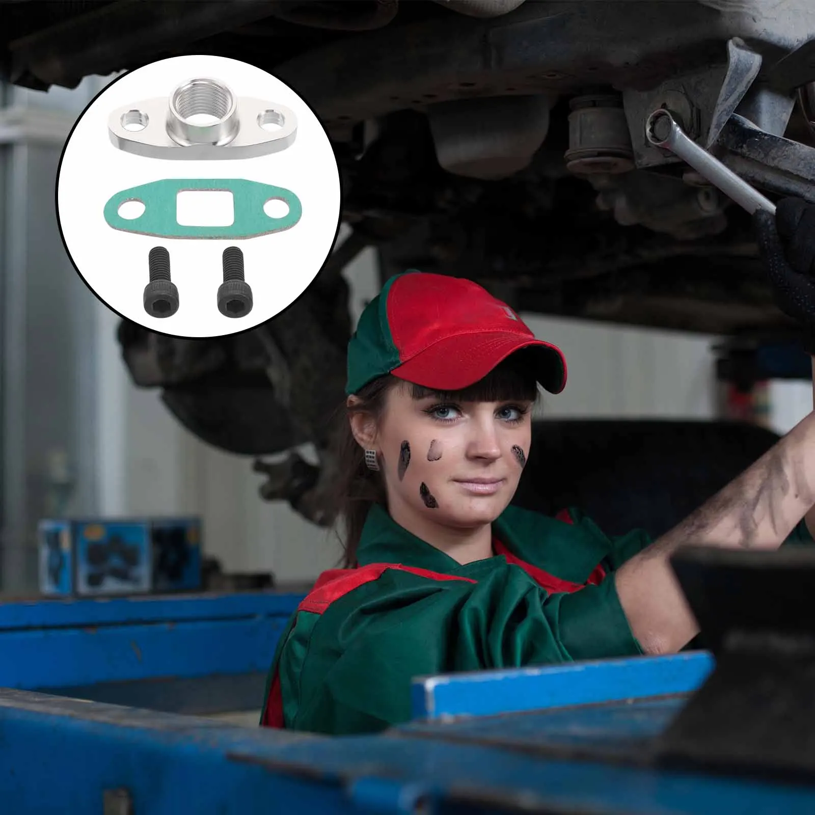

1 set 1 Set Oil Drain Flange Set Durable Car Oil Drain Accessories Ft03-1/2Npt Outlet Gasket Engine Parts For Auto
