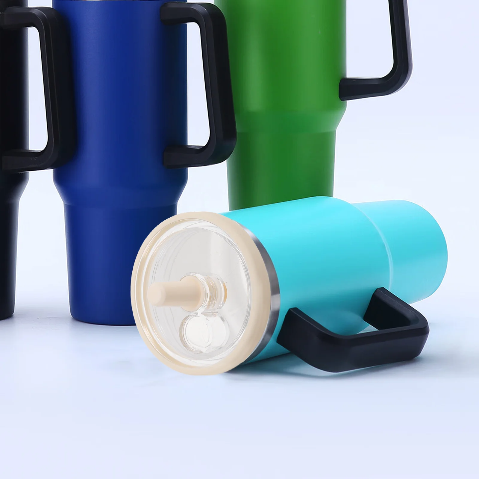 

2Pcs Transparent Spill Proof Tumbler Cup Lid Replacement Splash Resistant Leakproof Reusable Cover for Travel Cups