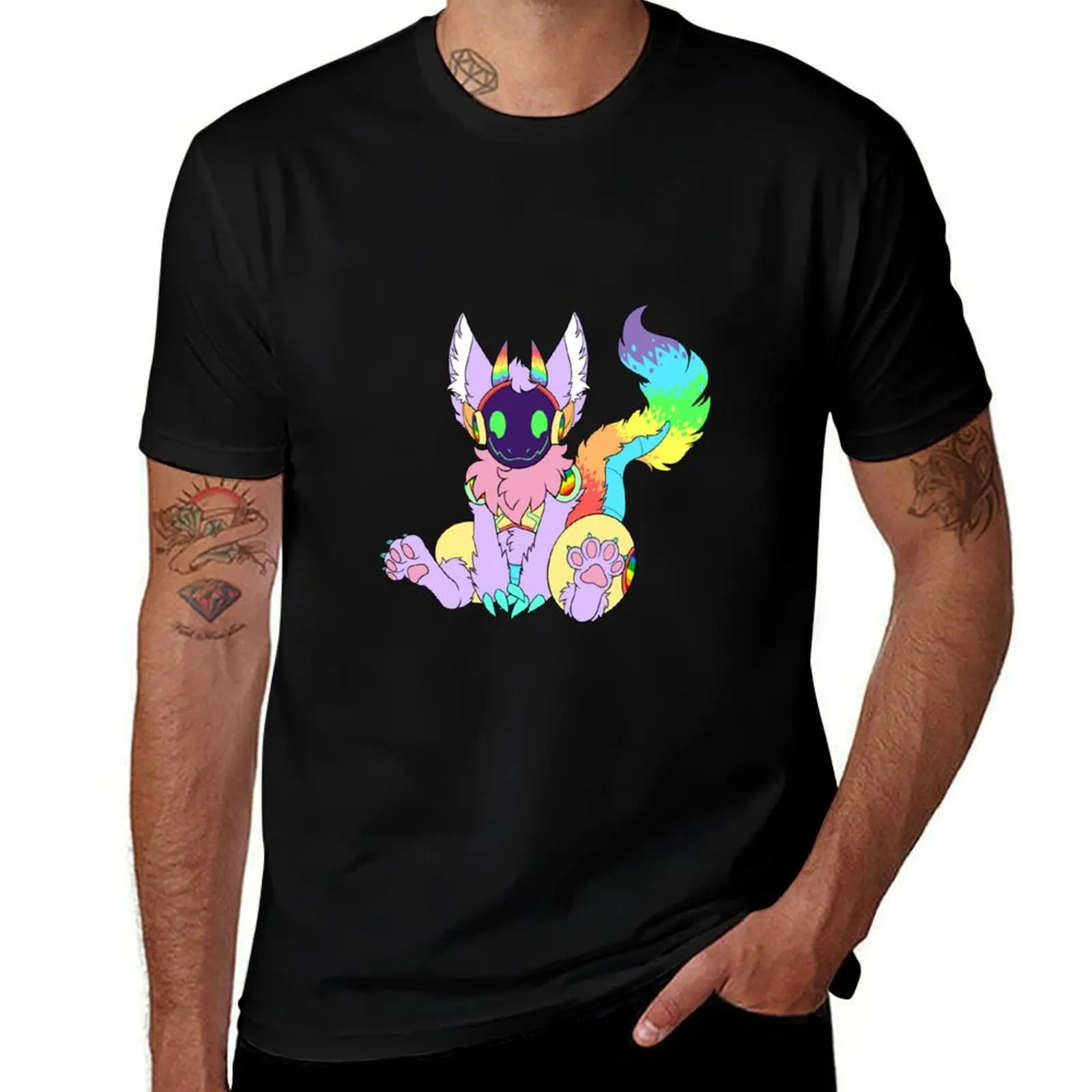 

Pastel Rainbow Protogen T-Shirt Fitness Training Breathable Tee