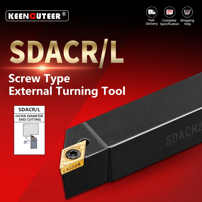 SDACR0808 SDACR1010 SDACR1212 SDACR1616 SDACR2020 External Turning Tool SDACR SDACL Cutter Bar CNC Lathe Bar Turning Holder