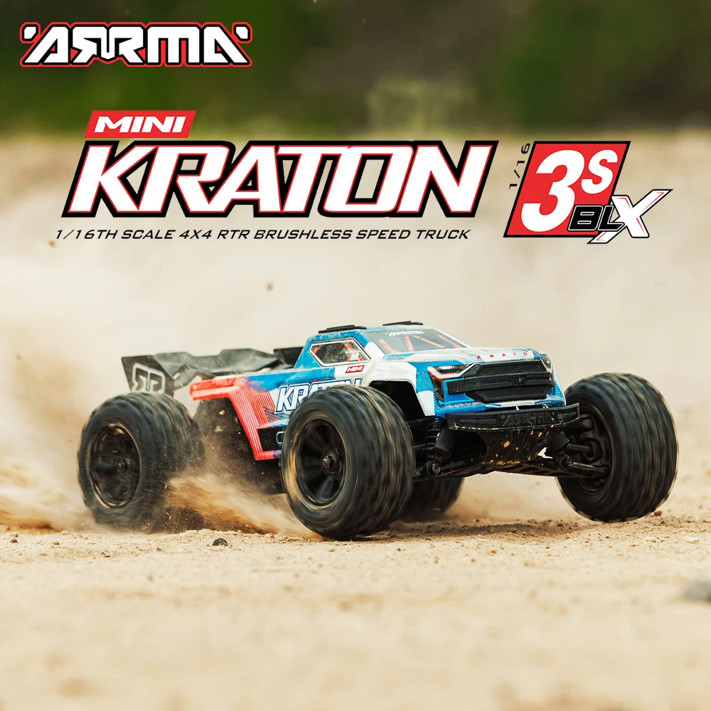 

ARRMA 1/16 MINI KRATON 3S RTR 4WD Brushless DSC Technology Remote Control Model Car Monster Speed Truck Adult Children's Toys