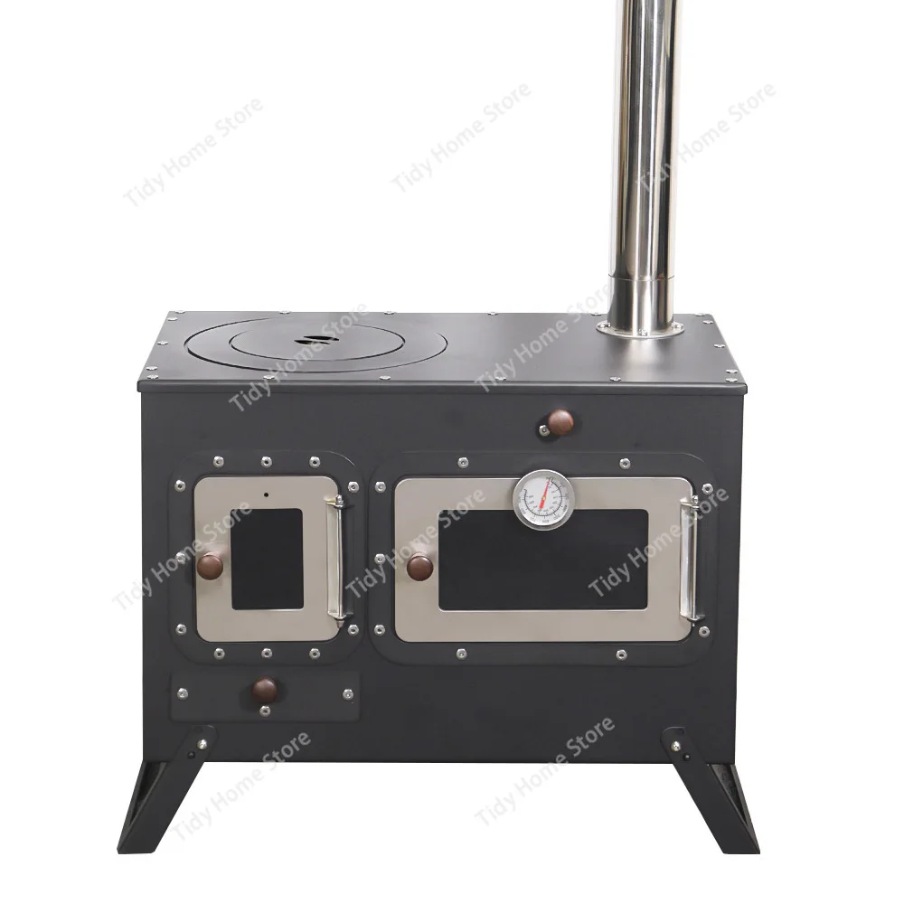 Multi-functional Camping Firewood Stove with Grill Stainless Steel Portable Outdoor Burner for Hiking Picnic BBQ Heat
