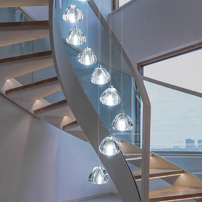 Lampadari moderni per scale Lampade a sospensione Illuminazione per interni Lampada da soffitto Lampadari a sospensione a LED per soggiorno Illuminazione per interni