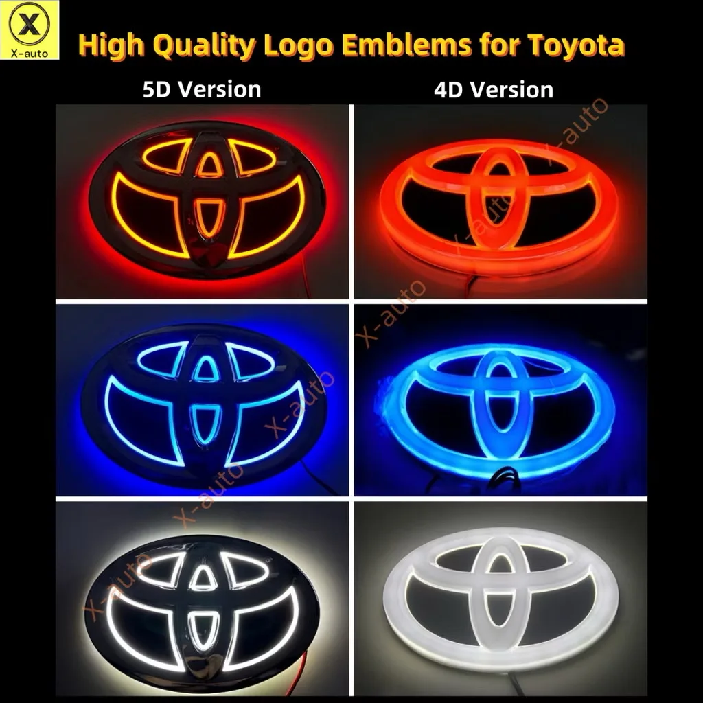 

1PC 4D/5D Car Front Grille Light Logo LED Light Retrofit for Toyota Corolla Reiz PRADO Yaris LANDCRUIS Camry Highlander LVALON