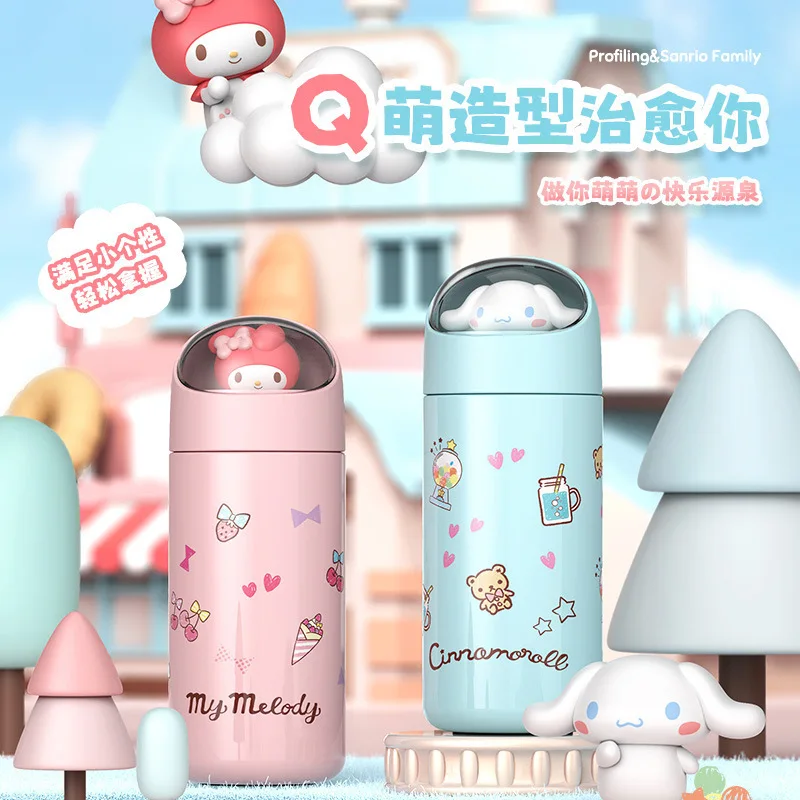 350ML Sanrio hello Kitty tazza thermos kawaii kuromi melodia studente regalo per bambini anime cartone animato carino tazza d'acqua portatile