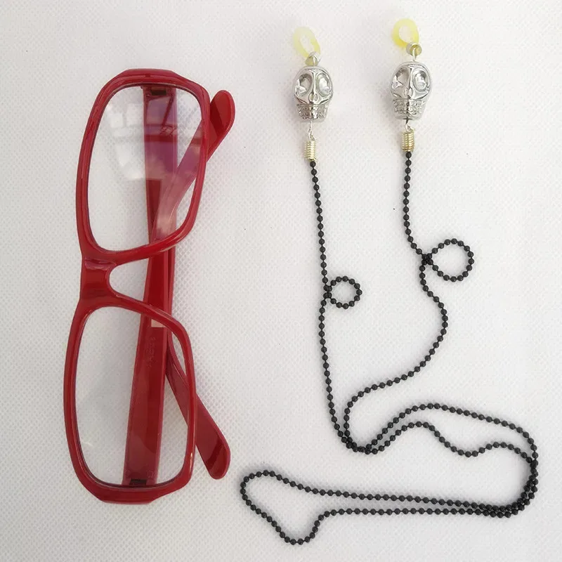 LQKuroshitsuji 블랙 버틀러 그렐 수틀리프 레드 롱 스트레이트 내열성 헤어 코스프레 의상 가발 + 해골 체인 안경