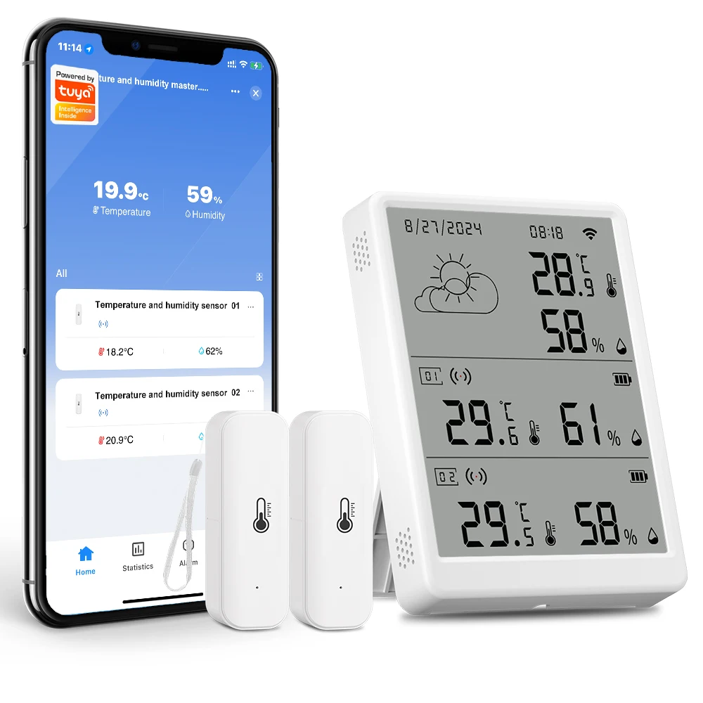 

Tuya WiFi Smart Home Temperature Humidity Sensor Kit USB PC LCD Wi-Fi +RF433 Master 433mhz Thermohygrometer App Control