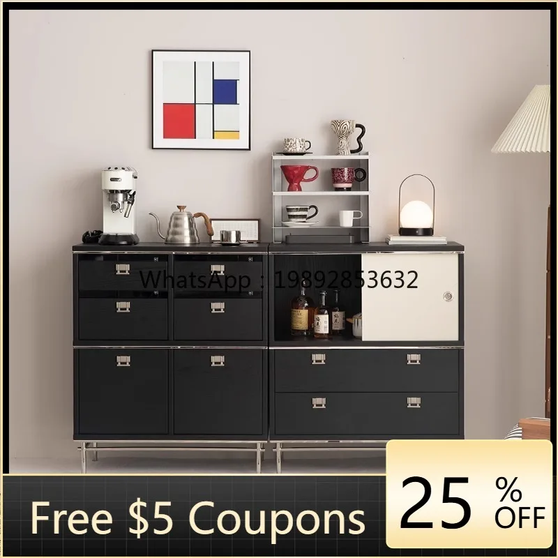 

LYY Vintage Solid Wood Dining Sideboard Liangtian Combination Chest Multi-Functional Modular Combination Storage Cabinet