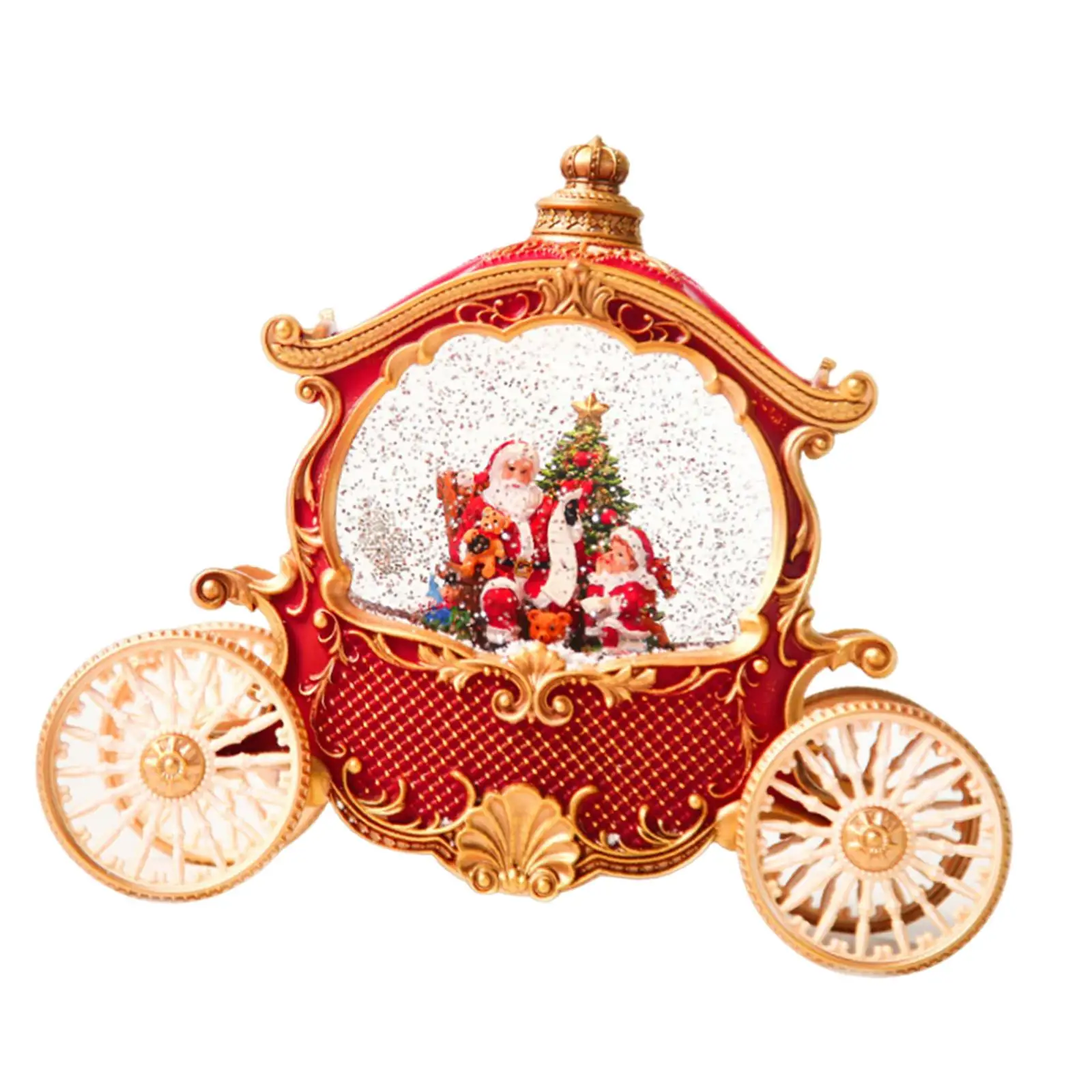 Christmas Snow Globe, Christmas Carriage Snow Globe, Santa Claus Figure Musical Globe Decoration for Mom Dad Daughter Son