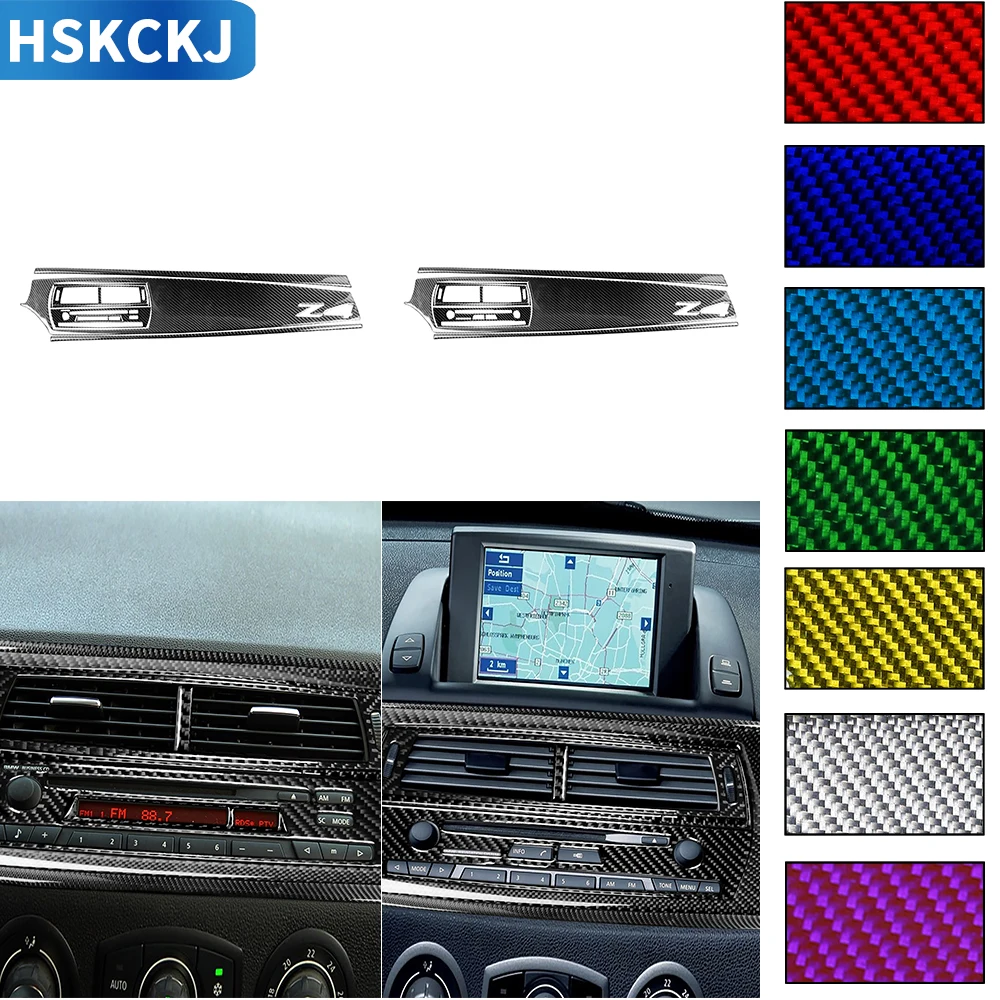 

For BMW Z4 E85 2003-2008 Multiple Color Carbon Fiber Stickers Radio Dashboard Panel Air Outlet Frame Interiors Car Accessories