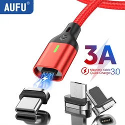 AUFU Magnetic Charging Cable USB Type C Magnetic Phone Charger Cable For Iphone 14 Magnet Cable Micro USB Android Charge Cord