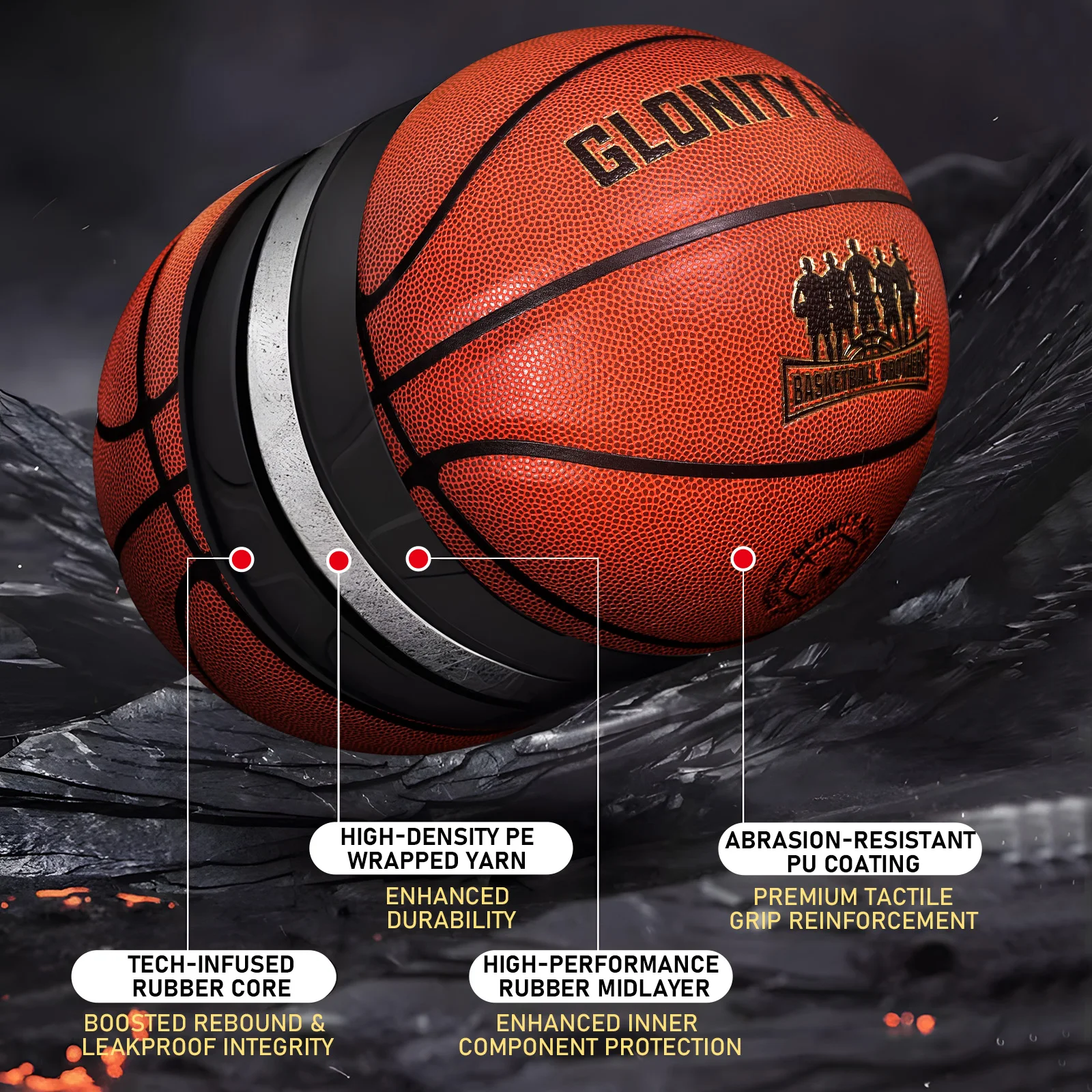 공식 사이즈 5 6 7 In&Ourdoor 내마모성 가죽 경쟁 훈련 농구 남성용 및 여성용 고품질 팀 공