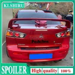 For Mitsubishi LANCER EVO Black Spoiler 2008 to 2015 ABS Material Primer Color Car Tail Wing Decoration Rear Trunk Spoilers Wing