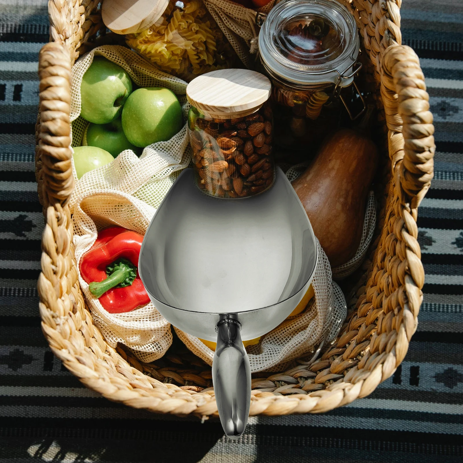 

Stainless Steel Ice Scoop Food Shovel Thickened Cube Kitchen Supply Flour Shovel Heavy Duty Small Easy Storage