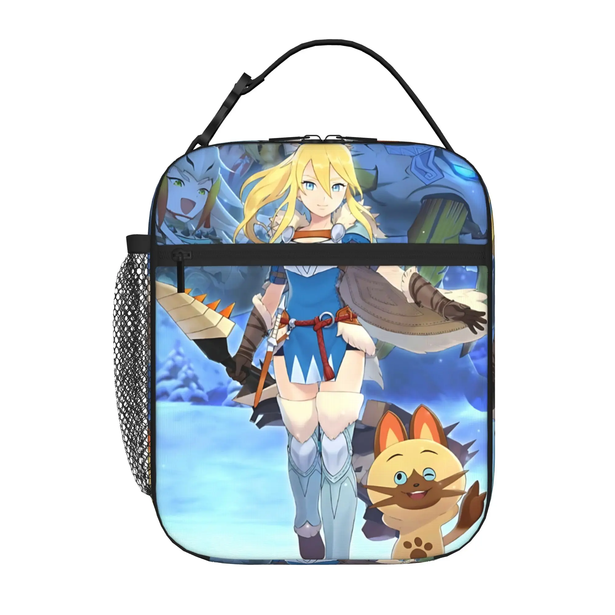 1 Piece For Students Food Container Yellow Portable Pocket Monster Hunter Zipper Closure Aluminum Foil Food Pouch For Travel