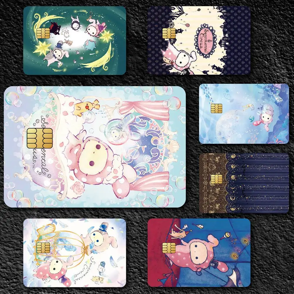 Cute S-Sentimental Circus Credit Card Skin Stickers For Bank Card Bus Metro Card Sticker Waterproof Gift