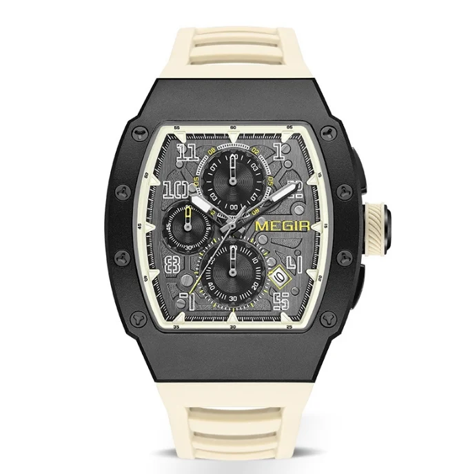 Men's Sports Watch Waterproof Barrel Shaped 316 Stainless Steel Case Multifunctional Business Watch New Autumn Watches