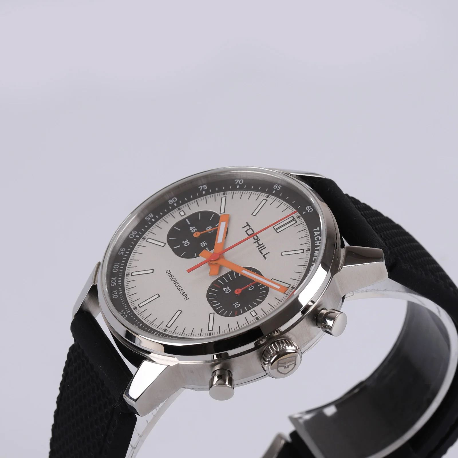 Tophill panda piloto cronógrafo 40mm 1963 original st1901 movimento relógio mecânico masculino enrolamento manual safira relógio luminoso