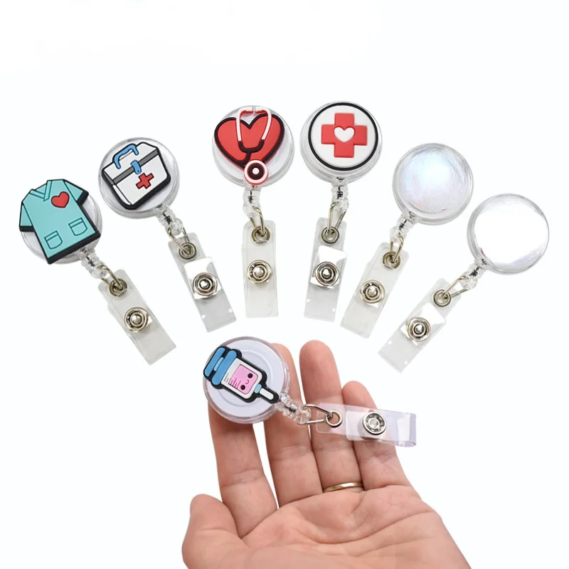 

1pc Doctor Nurse Working Permit Clips Pass Work Card Holder Accessories Clips ID Tag Name Badge Reel Retractable