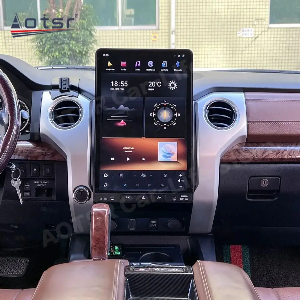 

Мультимедийная автомагнитола Qualcomm 16,8 дюйма для Toyota Tundra 2014-2020 с Android Auto, GPS-навигацией и видео-ресивером