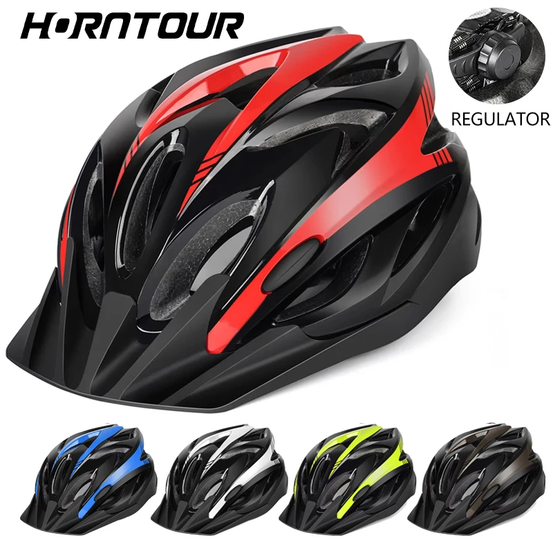 

Horntour Adult Bike Helmets with Detachable Sun Visor Integrally Molded Bicycle Helmet Shield Mountain Road MTB Cycling Helmet