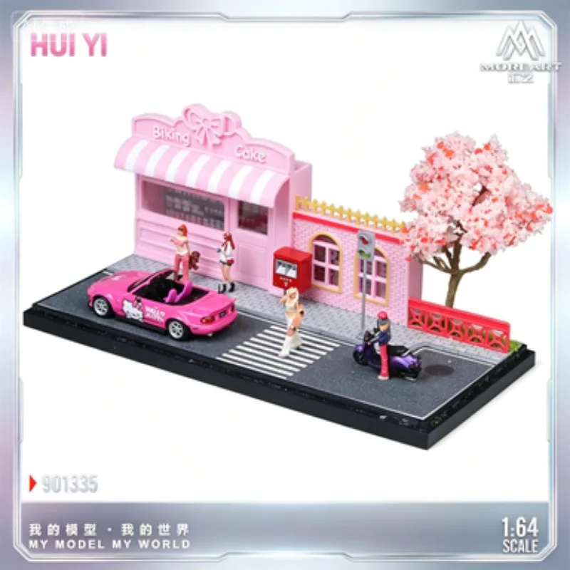 tm-1-64-huiyi-pink-doll-store-scene-automobile-model-decorative-items-adult-collection-items