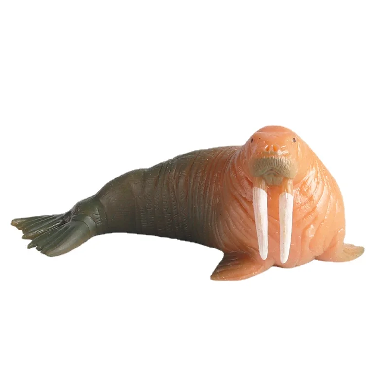 Children's cognitive simulation kneading music decompression venting toy soft rubber walrus seal sea lion marine animal model