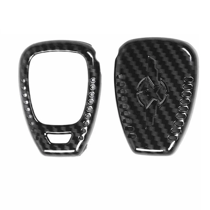 Key Fob Cover Case Shell Protection For Jeep Wrangler JK 2007-2017 Compass 2008-2016 Patriot 2011-2016 ,Carbon Fiber