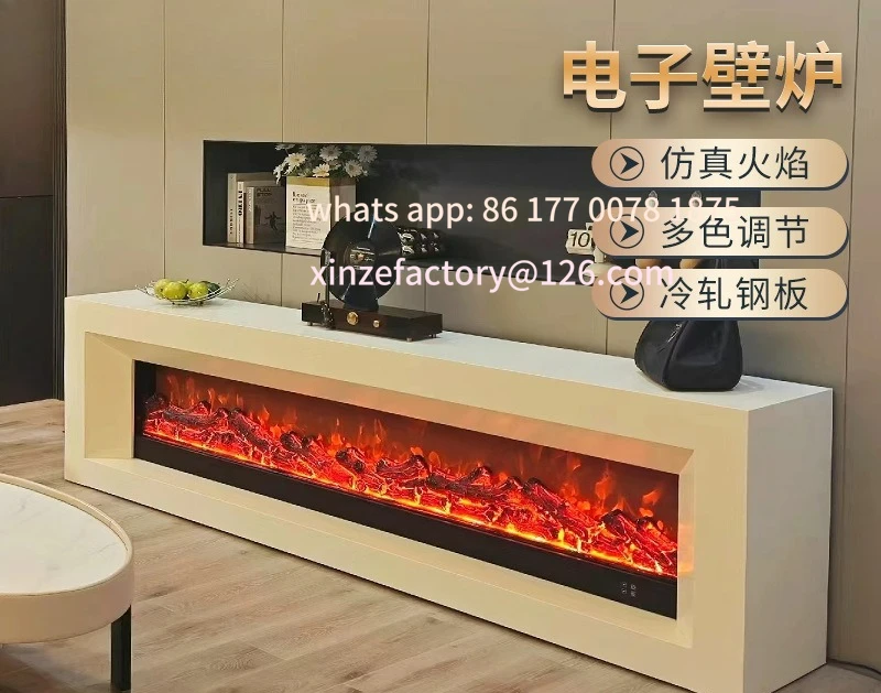 Customizable Electronic Fireplace Homestay Decorative Fireplace Simulation Flame Heater Home Living Room Embedded Fireplace