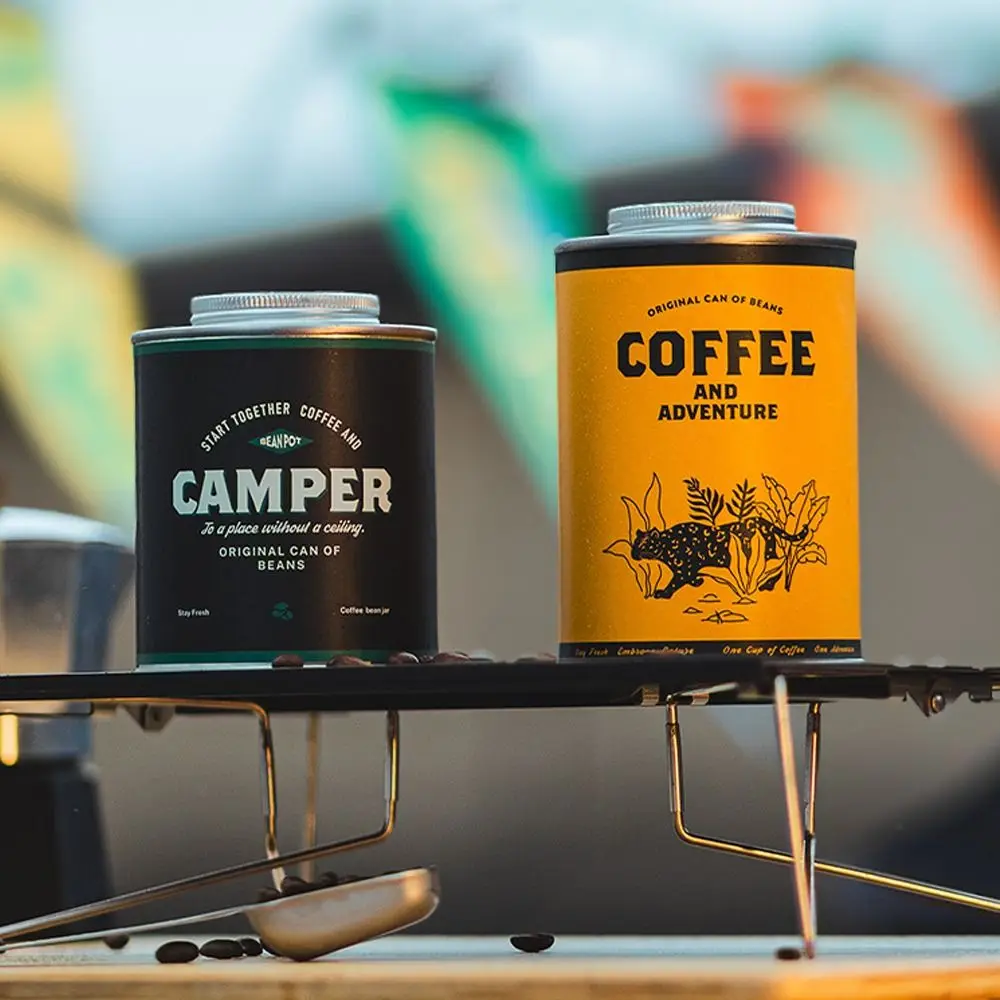 

High Quality 150g/200g Coffee Bean Storage Can Fresh-keeping Breathable Tinplate Box Portable Iron Jar Outdoor Camping