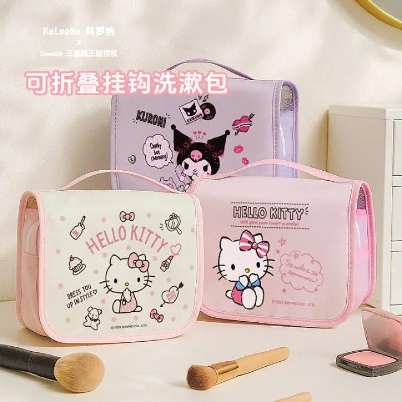 

Cute Hello Kitty Multi Functional Large Capacity Makeup Bag Travel Portable Hanging Waterproof Cartoon Tote Bag Wholesale